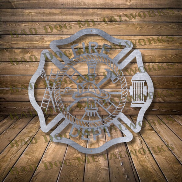 Fireman's Maltese Cross - SVG/DXF - Bad Dog Metalworks Digital Download - Laser CNC Plasma Waterjet - Firefighter Dxf - Firefighter Svg