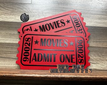 Admit One Movie Ticket - Bad Dog Metalworks Home Decor - Movie Theater Decor - Movie Room Wall Art - Movie Decor - Home Theater Room Decor