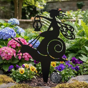 Snail Fairy Garden Stake - Bad Dog Metalworks Home Décor - Garden Signs Whimsical Garden Stakes - Fairy Garden Snail - Fairy Décor Metal Art