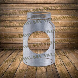 Mason Jar Monogram Svg/Dxf - Bad Dog Metalworks Digital Download - Laser CNC Plasma Waterjet - Mason Jar Svg - Mason Jar Dxf - Monogram Dxf