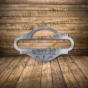 Welcome Address Plaque Svg/Dxf - Bad Dog Metalworks Digital Download - Laser CNC Plasma Waterjet - Monogram Dxf - Monogram Svg - Address Svg
