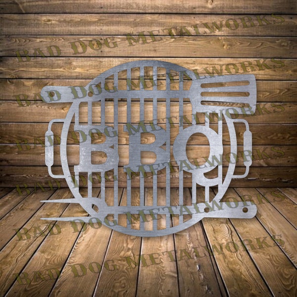 BBQ Grill Sign Dxf/Svg - Bad Dog Metalworks Digital Download - Laser Cut CNC Plasma Waterjet - Bbq Svg - Bbq Dxf - Barbecue Grill Dxf