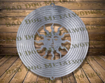 Sun Wind Spinner Svg - Sun Wind Spinner Dxf - Bad Dog Metalworks Digital Download - CNC Plasma Laser Waterjet - Sun Wind Catcher Dxf