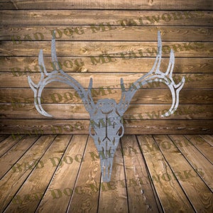 Cráneo de venado cola blanca DXF/SVG - Descarga digital de Bad Dog Metalworks - Láser CNC Plasma Waterjet - Ciervo Dxf - Ciervo Svg - Caza de ciervos Svg