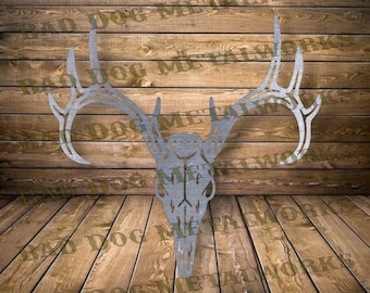 Whitetail Deer Skull DXF/SVG - Bad Dog Metalworks Digital Download - Laser CNC Plasma Waterjet - Deer Dxf - Deer Svg - Deer Hunting Svg