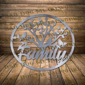 Árbol genealógico Svg/Dxf - Descarga digital de Bad Dog Metalworks - Láser CNC Plasma Waterjet - Árbol de la vida Dxf - Árbol de la vida Svg - Familia Svg