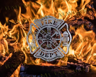 Fireman's Maltese Cross SVG/DXF - Bad Dog Metalworks Digital Download - Laser CNC Plasma Waterjet - Firefighter Dxf - Fire Dept Svg Fire Dxf