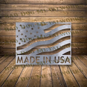 Hecho en EE. UU. Svg/Dxf - Descarga digital de Bad Dog Metalworks - Láser CNC Plasma Waterjet - EE. UU. Dxf - Dxf patriótico para plasma - Svg patriótico