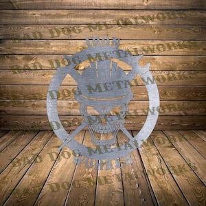 Cráneo de trabajador de hierro Dxf/Svg - Descarga digital de Bad Dog Metalworks - Láser CNC Plasma Waterjet - Cráneo de trabajador de hierro Svg - Cráneo Dxf - Cráneo Svg