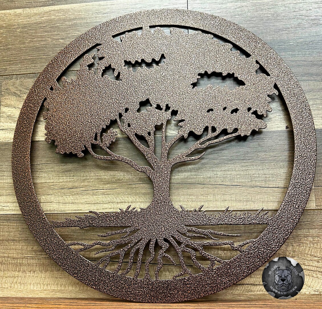 Oak Tree of Life Metal Wall Art - Wedding Gifts - Nursery Decor - Deep ...