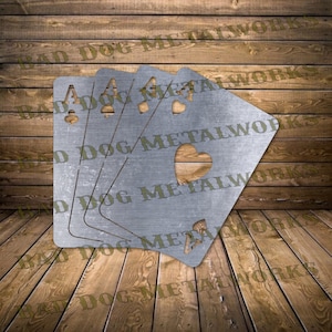 Aces Svg/Dxf - Descarga digital de Bad Dog Metalworks - Laser CNC Plasma Waterjet - Poker Dxf - Poker Svg - Aces Dxf - Tarjeta Svg - Tarjeta Dxf