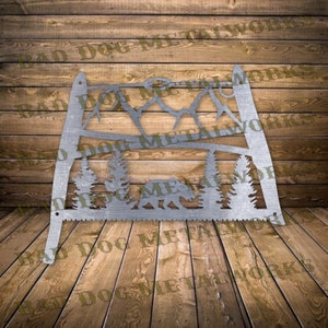 Bear Bow Saw Dxf en Svg - Bad Dog Metalworks Digital Download - Laser Cut CNC Plasma Waterjet - Bow Saw Svg - Sawblade Svg - Sawblade Dxf