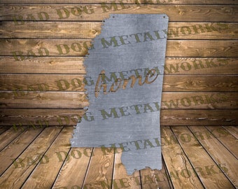 Mississippi Home SVG/DXF - Bad Dog Metalworks Digital Download - Laser CNC Plasma Waterjet - Mississippi Svg - Mississippi Dxf - Home Dxf