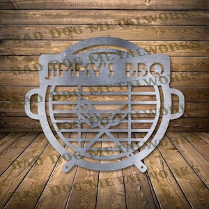Monograma de barbacoa personalizable SVG/DXF - Descarga digital de Bad Dog Metalworks - Láser CNC Plasma Waterjet - Bbq Svg - Monograma de barbacoa DXF