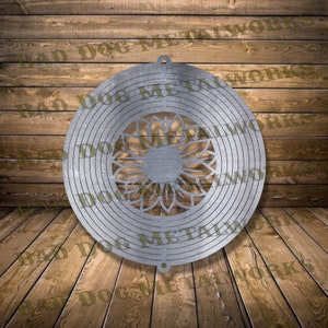 Molinillo de viento de girasol Dxf - Molinillo de viento de girasol Svg - Descarga digital de Bad Dog Metalworks - Plasma láser chorro de agua CNC - Captador de viento Dxf