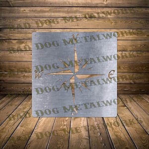 Nautical Compass Square SVG/DXF - Bad Dog Metalworks Digital Download - Laser CNC Plasma Waterjet - Compass Dxf - Nautical Svg - Coastal Svg