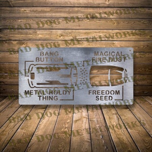 Diagramma Pew Dxf/Svg - Download digitale Bad Dog Metalworks - Laser CNC Plasma Waterjet - Pistola Dxf - Proiettile fucile Svg - Proiettile pistola Dxf per CNC