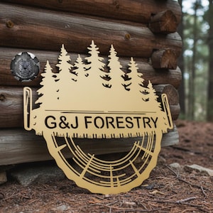 Logging Monogram Sign - Bad Dog Metalworks Home Décor - Housewarming Gift - Cabin Décor - Logger Gifts Wood Logging - Patio Décor Metal Art