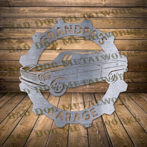 Chevy Nova Grandpa&#39;s Garage Monogram Dxf/Svg - Bad Dog Metalworks Digital Download - Laser CNC Plasma Waterjet - Chevy Nova Svg - Nova Dxf