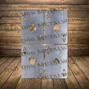 Ass Karten SVG/Dxf - Bad Dog Metalworks Digital Download - Laser CNC Wasserstrahl - Poker Dxf - Poker SVG - Asse Dxf - Asse SVG - Card Dxf