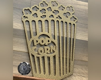 Retro Movie Theater Popcorn Metal Sign - Bad Dog Metalworks Home Decor - Movie Theater Decor - Theater Sign - Concessions - Snack Bar Sign