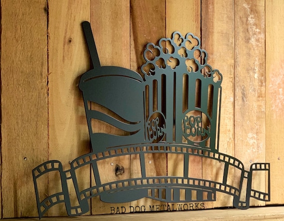 Movie and Refreshments Sign Bad Dog Metalworks Home Decor Home Theater  Movie Decor Movie Theater Sign Movie Theater Art Movie Art -  Sweden