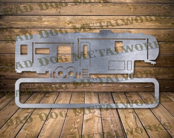Fifth Wheel Camper Monogram Svg/Dxf - Bad Dog Metalworks Digital Download - Laser CNC Plasma Waterjet - Camper Dxf Camping Svg Monogram Dxf