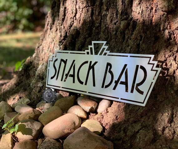 Retro Snack Bar Sign - Bad Dog Metalworks Home Décor - Movie Theater Décor - Movie Décor - Cinema Signs - Theater Room Decor - Pantry Sign