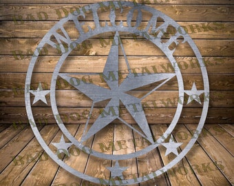 Welcome Star Svg and Dxf - Bad Dog Metalworks Digital Download - Laser CNC Plasma Waterjet - Texas Star Dxf - Star Svg - Welcome Dxf