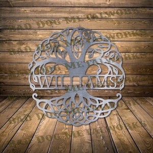 Monograma celta del árbol de la vida (SVG, DXF) - Descarga digital de Bad Dog Metalworks - Láser CNC Plasma Waterjet - Árbol de la vida (SVG) - Monograma DXF