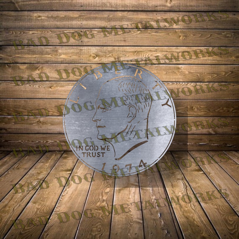 Silver Dollar SVG/DXF - Bad Dog Metalworks Digital Download - Laser CNC Plasma Waterjet - Money Svg Money Dxf - Liberty Svg - Liberty Dxf
