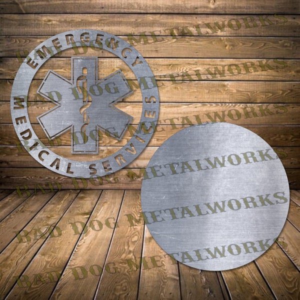 Emergency Medical Services Svg/Dxf - Bad Dog Metalworks Digital Download - Laser CNC Plasma Waterjet - EMS Dxf - EMS Svg - 1st Responder Svg