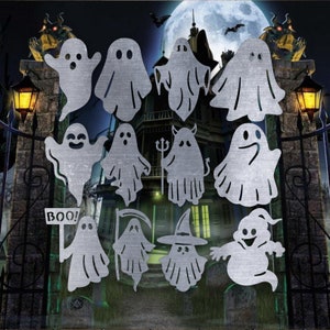 Halloween Ghosts Svg/Dxf Files - Bad Dog Metalworks Digital Download - Laser CNC Plasma Waterjet - Halloween Dxf - Halloween Svg - Ghost Svg