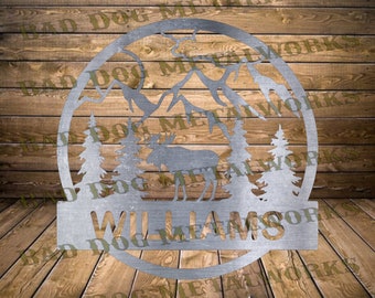 Moose Monogram Dxf and Svg Files - Bad Dog Metalworks Digital Download - Laser CNC Plasma Waterjet - Monogram Svg - Moose Dxf - Moose Svg