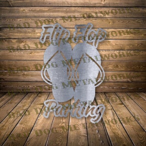Flip Flop Parking Dxf/Svg - Bad Dog Metalworks digitale download - Laser CNC plasma waterjet - zomer Svg - Slippers Svg - strand Svg