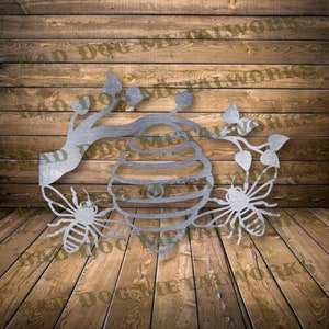Branche de ruche Dxf/Svg - Téléchargement numérique Bad Dog Metalworks - Laser CNC Plasma jet d'eau - abeille Dxf - Svg abeille - Svg ruche - ruche Dxf