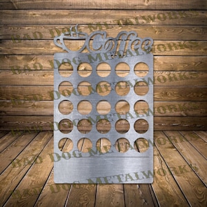 Coffee Bean K-Cup Holder Dxf and Svg - Bad Dog Metalworks Digital Download - CNC Plasma Waterjet Laser - Coffee Svg - DIY K-Cup Holder Dxf
