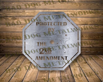 憲法修正第 2 条で保護されています DXF SVG - Bad Dog Metalworks デジタルダウンロード レーザー CNC プラズマ ウォータージェット - 憲法修正第 2 条 SVG - CNC 用 2A DXF