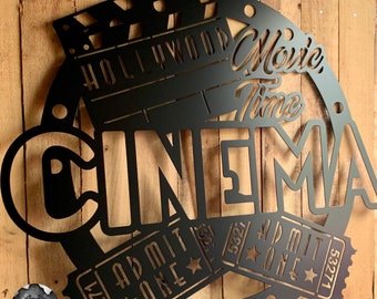 Ultimate Cinema Home Theater Decor Sign - Bad Dog Metalworks Home Decor - Movie Theater Decor - Movie Lovers Movie Decor - Metal Movie Sign