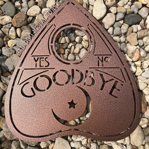 Ouija Board Planchette Metal Art Bad Dog Metalworks Home Decor Halloween Decor Paranormal Witch Gothic Decor Horror Lovers Gifts Copper Vein