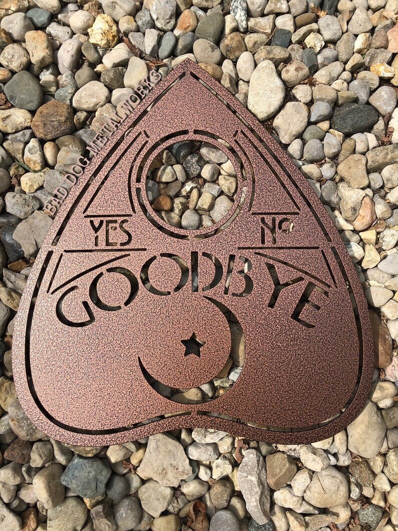 Ouija Board Planchette Metal Art Bad Dog Metalworks Home Decor Halloween Decor Paranormal Witch Gothic Decor Horror Lovers Gifts Copper Vein