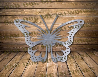 Borboleta extravagante Svg/Dxf - Download digital da Bad Dog Metalworks - Laser de plasma CNC a jato de água - Jardim Svg - Jardim Dxf - Borboleta Dxf