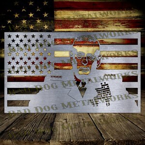 General James Mattis American Flag Dxf/Svg - Bad Dog Metalworks Digital Download - Laser CNC Plasma Waterjet - Mad Dog Mattis Flag Dxf