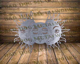Sun and Moon Svg/Dxf - Bad Dog Metalworks Digital Download - Laser CNC Plasma Waterjet - Sun and Moon Dxf - Sun Svg - Sun Dxf - Moon Svg