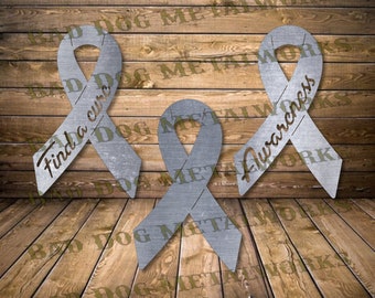 Cure Ribbons Svg/Dxf Bundle - Bad Dog Metalworks Digital Download Laser CNC Plasma Waterjet - Cure Ribbon Dxf - Cancer Awareness Ribbon Svg