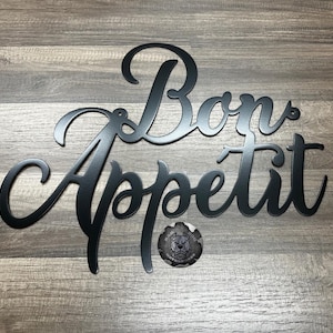 Bon Appétit Kitchen Sign - Bad Dog Metalworks Home Decor - Kitchen Decor - Kitchen Gifts - Kitchen Wall Art - Metal Bon Appetit Sign