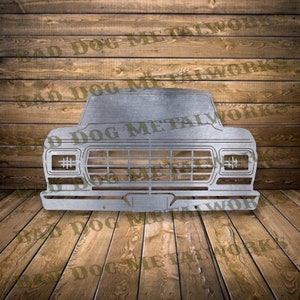 Camión Ford 1979 Dxf/Svg - Descarga digital de Bad Dog Metalworks - Corte por chorro de agua con plasma CNC y láser - Archivos Dxf para plasma CNC - Camión Svg - Camión Dxf