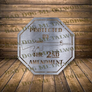 Protected by the 2nd Amendment AR Dxf Svg - Bad Dog Metalworks Digital Download Laser CNC Plasma Waterjet - 2nd Amendment Svg 2A Dxf AR Dxf