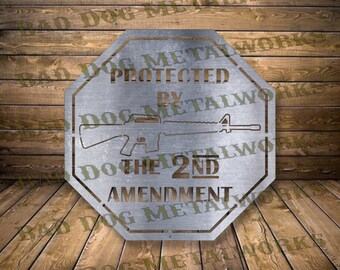 憲法修正第2条で保護されています AR Dxf Svg - Bad Dog Metalworks デジタルダウンロード レーザー CNC プラズマ ウォータージェット - 憲法修正第2条 Svg 2A Dxf AR Dxf