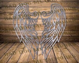 Angel Wings SVG/DXF - Bad Dog Metalworks Digital Download - Laser CNC Plasma Waterjet - Memorial Svg - Angel Wings Dxf - Angel Dxf Angel Svg